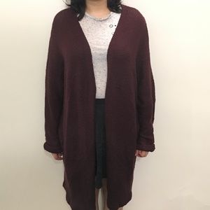 Long Burgundy Cardigan